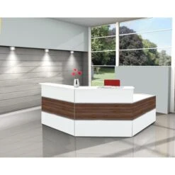 Kerkmann Empfangstheke Atlantis, Nussbaum / Weiß, 250 X 110 X 250cm, Winkeltheke Mit Anbautisch -Einrichtungsgeschäft 026ddac2f3060319f8e69c8cdc58d902a4a3637a empfangstheke kerkmann atlantis nussbaum weiss