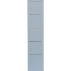 Lüllmann Schließfachschrank 523510, Aus Metall, 5 Fächer, 40 X 180 X 50cm, Lichtgrau -Einrichtungsgeschäft 05af6c1279c0a6d2e08bc3096bcfa238d6bca07f schliessfachschrank luellmann 523510 aus metall