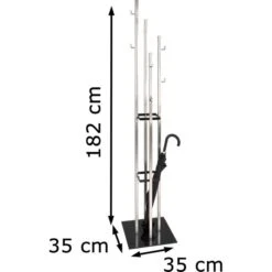 Haku-Möbel Garderobenständer 89777, Mit 8 Haken, Metall / Glas, Silber / Schwarz -Einrichtungsgeschäft 05c98bc911b1bc2fc0728df23c2de6ab0d587922 garderobenstaender haku moebel 89777