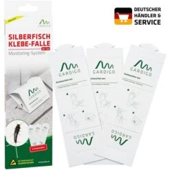 Gardigo Silberfischfalle Monitoring-System, Klebefalle, Wirkt Bis Zu 8 Wochen, 3 Stück