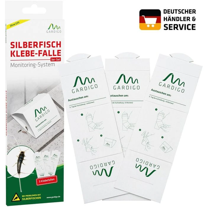 Gardigo Silberfischfalle Monitoring-System, Klebefalle, Wirkt Bis Zu 8 Wochen, 3 Stück 3 Gardigo Silberfischfalle Monitoring-System, Klebefalle, Wirkt Bis Zu 8 Wochen, 3 Stück