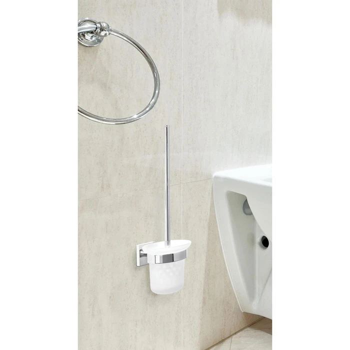 Tesa WC-Bürste Ekkro, Weiß, Bürstenhalter Aus Glas, Zur Wandmontage 4 Tesa WC-Bürste Ekkro, Weiß, Bürstenhalter Aus Glas, Zur Wandmontage – Bild 2