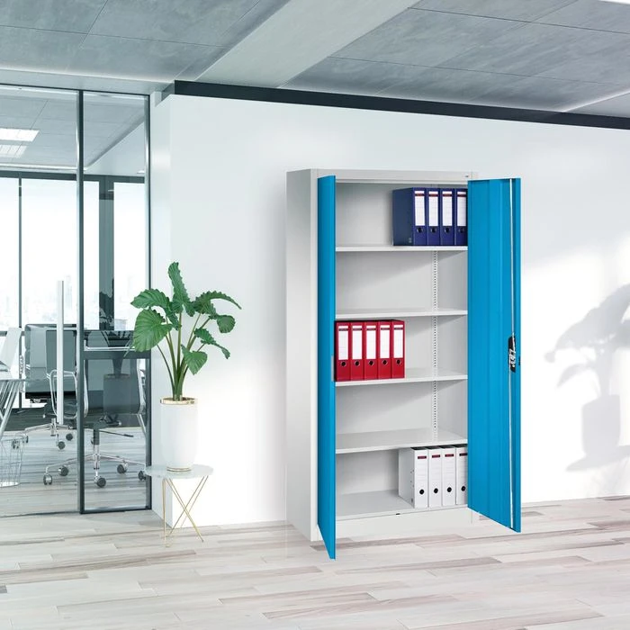 CP-Möbel Aktenschrank Acurado C2000, Aus Metall, Abschließbar, 93 X 195 X 40cm, Lichtblau/lichtgrau 10 CP-Möbel Aktenschrank Acurado C2000, Aus Metall, Abschließbar, 93 X 195 X 40cm, Lichtblau/lichtgrau – Bild 8