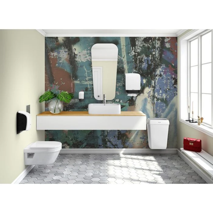 Katrin Handtuchspender Inclusive M, 90168, Kunststoff, Für 600 Falthandtücher, Weiß 10 Katrin Handtuchspender Inclusive M, 90168, Kunststoff, Für 600 Falthandtücher, Weiß – Bild 8