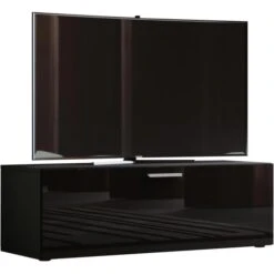 VCM Lowboard Winalo 115, Schwarz, 115 X 40cm, Mit Klapptür, Stehend