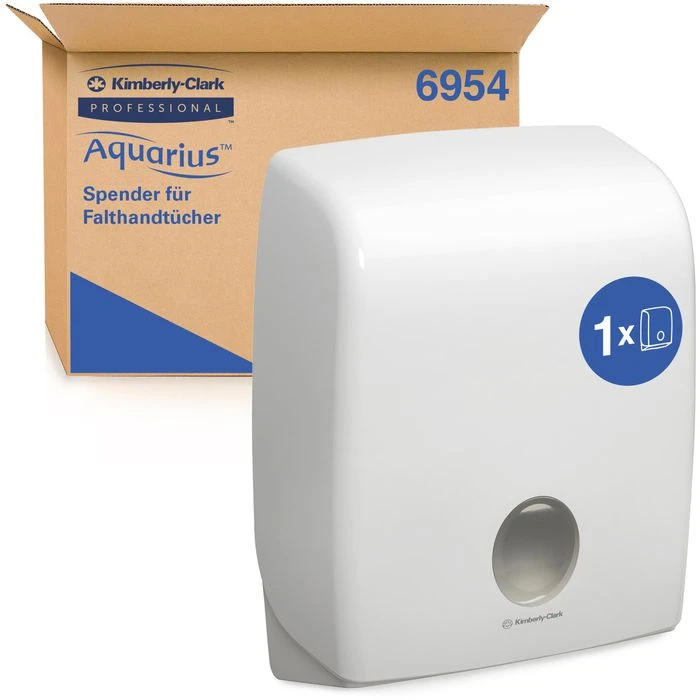 Kimberly Clark Kimberly-Clark Handtuchspender Aquarius, 6954, Kunststoff, Für 400 Falthandtücher Mit C-Falz Weiß 7 Kimberly Clark Kimberly-Clark Handtuchspender Aquarius, 6954, Kunststoff, Für 400 Falthandtücher Mit C-Falz Weiß – Bild 5