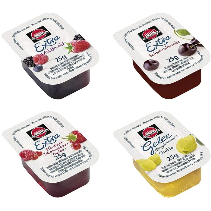 Schwartau Extra Konfitüren Und Gelee Mix, 45% Frucht, Je 25g, 100 Portionen 4 Schwartau Extra Konfitüren Und Gelee Mix, 45% Frucht, Je 25g, 100 Portionen – Bild 2
