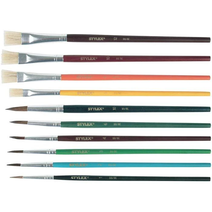Stylex Pinsel 35065, 10 Stück, Pinselset Mit 6 Haar- Und 4 Borstenpinsel 4 Stylex Pinsel 35065, 10 Stück, Pinselset Mit 6 Haar- Und 4 Borstenpinsel – Bild 2