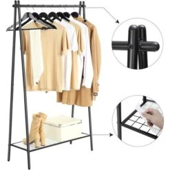 Songmics Garderobenständer HSR23BK, Mit Schuhablage, Metall, Schwarz -Einrichtungsgeschäft 12176a9ee73689a157eea7174541f9cd5fbfec48 garderobenstaender songmics hsr23bk