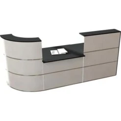 Kerkmann Empfangstheke Cento 5, 3854, Weiß / Anthrazit, 280 X 110 X 95cm, Beratungsplatz