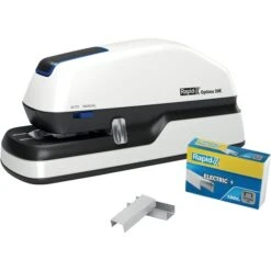 Rexel Optima 20 Elektrohefter, Silber, Batterie-/Netzbetrieb, Heftleistung 20 Blatt