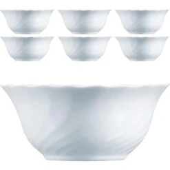 Arcoroc Dessertschalen Trianon ARC D6884, Opalglas, Weiß, 12cm, Set, 6 Stück