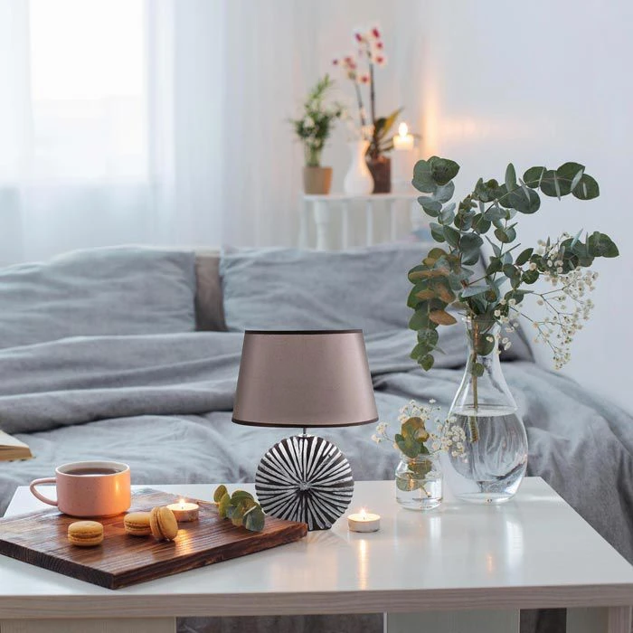 Schreibtischlampe BRUBAKER Braun, Keramik-Standfuß, 2 Stück 4 Schreibtischlampe BRUBAKER Braun, Keramik-Standfuß, 2 Stück – Bild 2