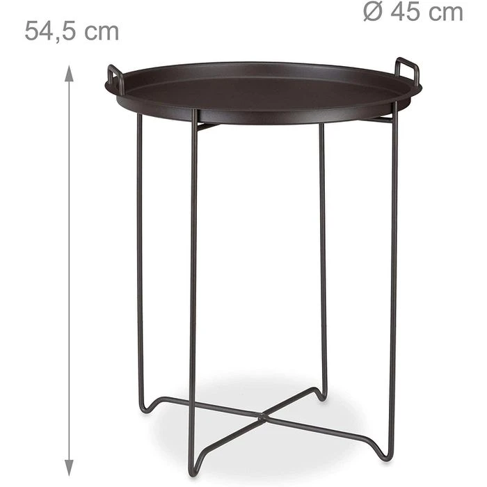 Relaxdays Beistelltisch 10020503, Braun, Aus Metall, 45 X 54,5cm (Ø X H), Rund 4 Relaxdays Beistelltisch 10020503, Braun, Aus Metall, 45 X 54,5cm (Ø X H), Rund – Bild 2