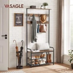 Vasagle Garderobenständer HSR409B01, Vintage, Mit 9 Haken, Metall / Holz, Schwarz / Braun -Einrichtungsgeschäft 20e876d69a3bcca2b9d9044756f768ba4287f5df garderobenstaender vasagle hsr409b01 vintage