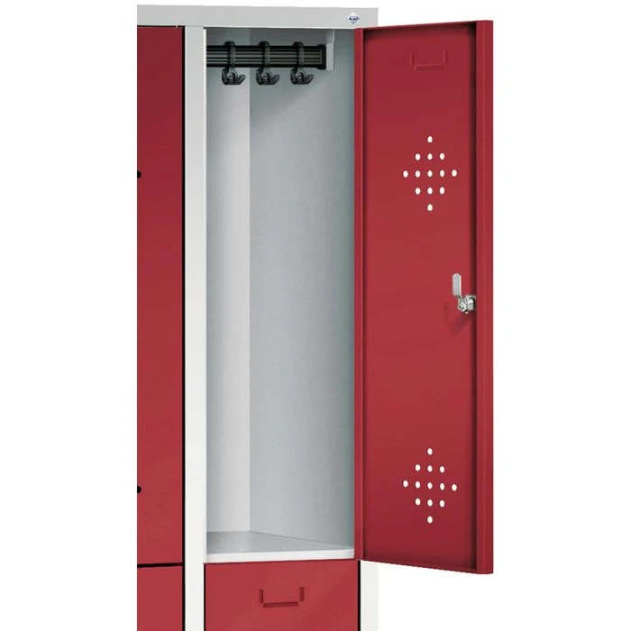 CP-Möbel Spind S 2000 Classic, Mit Sockel, Rubinrot, 4 Abteile Mit 8 Fächern, BxT: 119 X 50cm 6 CP-Möbel Spind S 2000 Classic, Mit Sockel, Rubinrot, 4 Abteile Mit 8 Fächern, BxT: 119 X 50cm – Bild 4