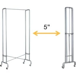 Unilux Garderobenständer Foldy, 400050665, Mit Rollen, Faltbar, Metall, Silber -Einrichtungsgeschäft 26a026d87a91f642ba10775cee148fbb0f0396c8 garderobenstaender unilux foldy 400050665