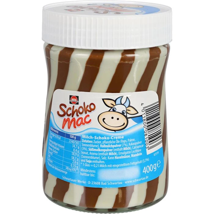 Schwartau Brotaufstrich Schoko Mac, Mit Milchcreme, Im Glas, 400g 6 Schwartau Brotaufstrich Schoko Mac, Mit Milchcreme, Im Glas, 400g – Bild 4