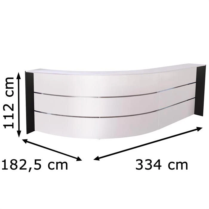 Kerkmann Empfangstheke Bari 3565, Weiß / Weiß, 334 X 112 X 182,5cm, Bogentheke 6 Kerkmann Empfangstheke Bari 3565, Weiß / Weiß, 334 X 112 X 182,5cm, Bogentheke – Bild 4
