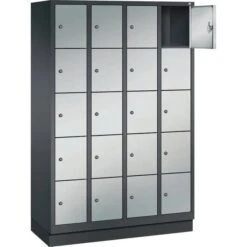 CP-Möbel Schließfachschrank S 2000, Aus Metall, 20 Fächer 119 X 180 X 50cm Anthrazit/weißaluminium
