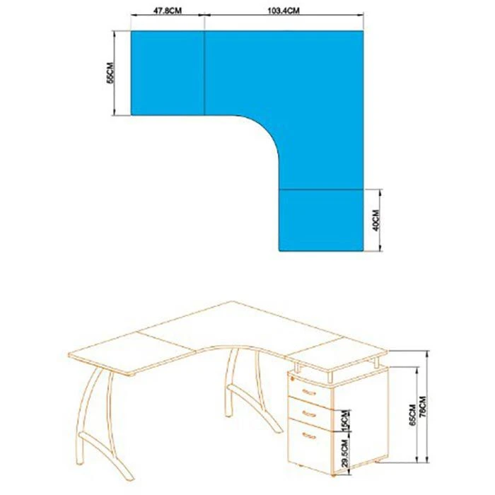 HJh-OFFICE Schreibtisch Castor, 673420, Nussbaum, Mit Standcontainer, 151,2 X 143,4cm, L-Form 5 HJh-OFFICE Schreibtisch Castor, 673420, Nussbaum, Mit Standcontainer, 151,2 X 143,4cm, L-Form – Bild 3