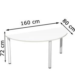 Geramöbel Besprechungstisch S-710713-WS, Halbkreis, Maße: 160 X 80cm, Weiß -Einrichtungsgeschäft 2f6203b47f14b3e25239296211af67aeb24ae8fc besprechungstisch geramoebel s 710713 ws