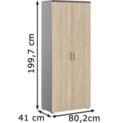 Möbelpartner Aktenschrank Serie 1500, Aus Holz, 80,2 X 199,7 X 41cm, Eiche -Einrichtungsgeschäft 2fc6d60b85d126579783636f9afc437562d7fcf4 aktenschrank moebelpartner serie 1500 aus holz