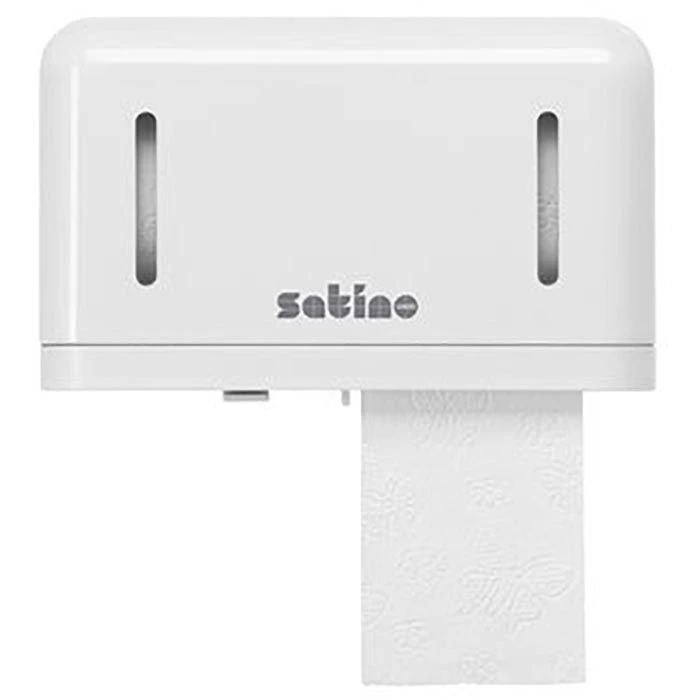 Satino Toilettenpapierspender 301084, Kunststoff, Für 2 Kleinrollen, Weiß 4 Satino Toilettenpapierspender 301084, Kunststoff, Für 2 Kleinrollen, Weiß – Bild 2