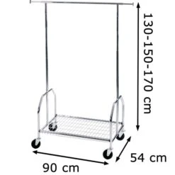 Alco Garderobenständer 2830, Mit Rollen Und Schuhablage, Metall, Silber -Einrichtungsgeschäft 31a6c0c2f1f04bc169464a9d50f4634c5bd740c6 garderobenstaender alco 2830