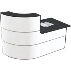 Kerkmann Empfangstheke Cento 2, 3851, Weiß / Anthrazit, 180 X 110 X 95cm, Mit Anbautisch