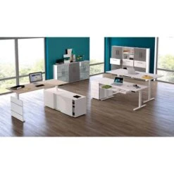 Kerkmann Schreibtisch Move 3, 3819, Lichtgrau, Elektrisch Höhenverstellbar, 200 X 72-120 X 100cm -Einrichtungsgeschäft 358429ac17bdd02d7d8e5258682c415a25c79a8e schreibtisch kerkmann move 3 3819 lichtgrau