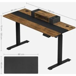 Vasagle Schreibtisch LSD017X01, Braun, Elektrisch Höhenverstellbar, 140 X 72-120 X 60cm -Einrichtungsgeschäft 3cd95f7dd81aa42fe7047b5b69637b4047e10bb8 schreibtisch vasagle lsd017x01 braun