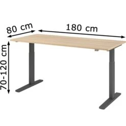 Hammerbacher Schreibtisch XMKA 19, Eiche, Elektrisch Höhenverstellbar, 180 X 70-120 X 80cm -Einrichtungsgeschäft 3db3c11e0bfa67994a090dcb7d67e32633cd7d03 schreibtisch hammerbacher xmka 19 eiche