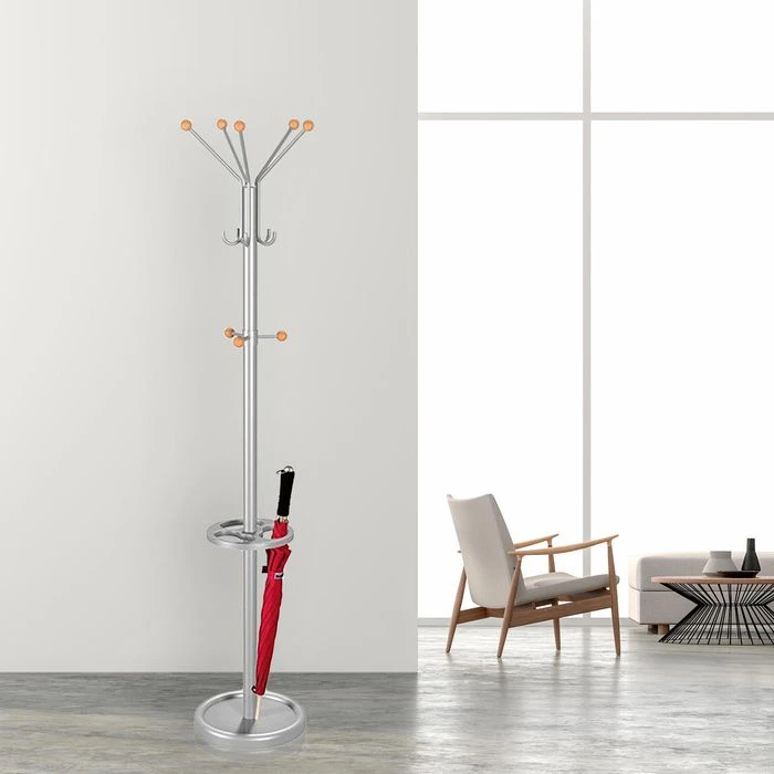 Kerkmann Garderobenständer TK2, 6068, Mit 10 Haken, Metall, Silber 4 Kerkmann Garderobenständer TK2, 6068, Mit 10 Haken, Metall, Silber – Bild 2