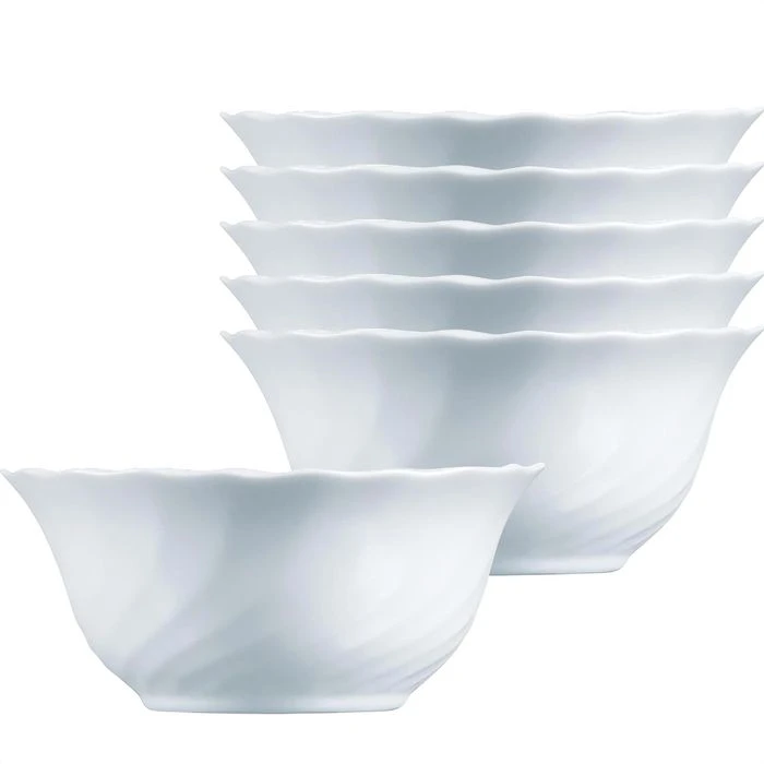 Arcoroc Dessertschalen Trianon ARC D6884, Opalglas, Weiß, 12cm, Set, 6 Stück 6 Arcoroc Dessertschalen Trianon ARC D6884, Opalglas, Weiß, 12cm, Set, 6 Stück – Bild 4