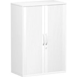 Geramöbel Rollladenschrank S-383110-SW, Holz, Abschließbar, 80 X 118,2 X 42,5cm, Weiß