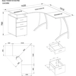 HJh-OFFICE Schreibtisch Castor, 673420, Nussbaum, Mit Standcontainer, 151,2 X 143,4cm, L-Form 9 HJh-OFFICE Schreibtisch Castor, 673420, Nussbaum, Mit Standcontainer, 151,2 X 143,4cm, L-Form -Einrichtungsgeschäft 422fc74033723164ec3bbcc878f04148175658a2 schreibtisch hjh office castor 673420 nussbaum