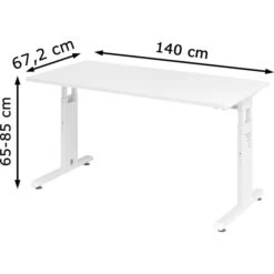 Hammerbacher Schreibtisch O-Serie, Weiß, Verstellbar, 140 X 65-85 X 67,2cm, Mini Office -Einrichtungsgeschäft 429f3c78176787fe25c3e80708dc369ddb5fac17 schreibtisch hammerbacher o serie weiss