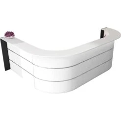 Kerkmann Empfangstheke Bari 3567, Weiß / Weiß, 335 X 112 X 235cm, Winkeltheke