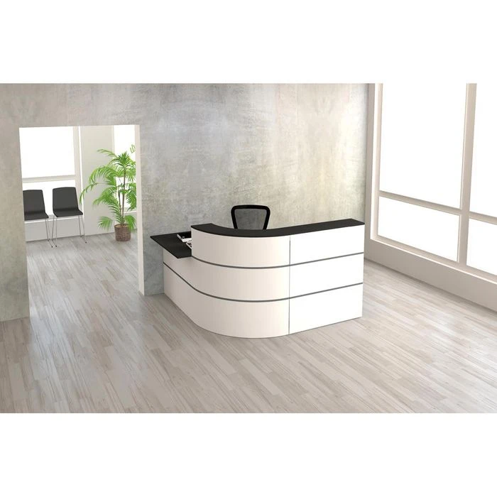 Kerkmann Empfangstheke Cento 4, 3853, Winkeltheke, Weiß / Anthrazit, 195 X 110 X 180cm, M. Anbautisch 6 Kerkmann Empfangstheke Cento 4, 3853, Winkeltheke, Weiß / Anthrazit, 195 X 110 X 180cm, M. Anbautisch – Bild 4