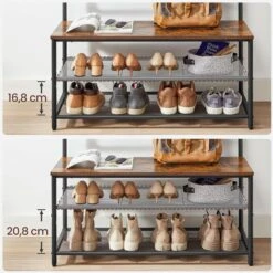 Vasagle Garderobenständer HSR410B01, Vintage, Mit 22 Haken, Metall / Holz, Schwarz / Braun -Einrichtungsgeschäft 46133264cb47c735451a1a0458862f2bc2706a90 garderobenstaender vasagle hsr410b01 vintage