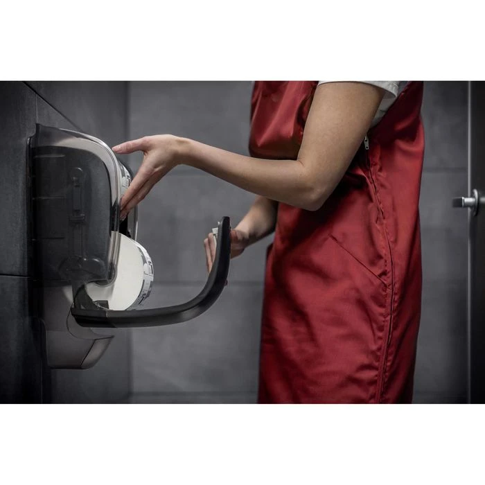 Katrin Toilettenpapierspender 92049, Schwarz, Mit Hülsenfänger, Kunststoff, Für 2 Kleinrollen 4 Katrin Toilettenpapierspender 92049, Schwarz, Mit Hülsenfänger, Kunststoff, Für 2 Kleinrollen – Bild 2