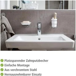 Wenko Zahnputzbecher Milazzo, Weiß/chrom, Kunststoff, Mit Vacuum-Loc Halterung, Ohne Bohren -Einrichtungsgeschäft 5177b27bc2d8e986e34fe3f0f730104851cdcdf2 zahnputzbecher wenko milazzo weisschrom