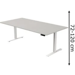 Kerkmann Schreibtisch Move 3, 3819, Lichtgrau, Elektrisch Höhenverstellbar, 200 X 72-120 X 100cm
