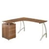 HJh-OFFICE Schreibtisch Castor, 673420, Nussbaum, Mit Standcontainer, 151,2 X 143,4cm, L-Form -Einrichtungsgeschäft 53e9d47ae09ac9e00b503001d92c261350f8b16d schreibtisch hjh office castor 673420 nussbaum