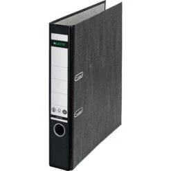Leitz 1050-50-95 Ordner, A4, Schmal, Karton, Schwarz