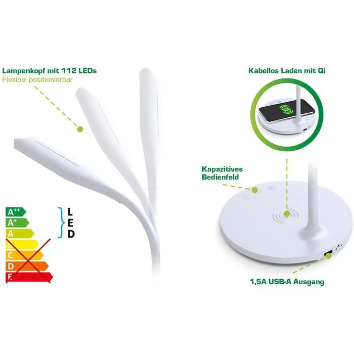 InLine Schreibtischlampe SmartHome Schwarz LED, Dimmbar, USB, QI-Ladegerät, App-fähig, Standfuß 8 InLine Schreibtischlampe SmartHome Schwarz LED, Dimmbar, USB, QI-Ladegerät, App-fähig, Standfuß – Bild 6