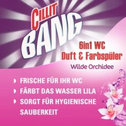 Cillit-Bang WC-Duftspüler 6 In 1 Lilaspüler, Wilde Orchidee, Im Korb, 3 Stück -Einrichtungsgeschäft 58066e2cc931eaa55c72afafee67af46ea90ff99 wc duftspueler cillit bang 6 in 1 lilaspueler wilde
