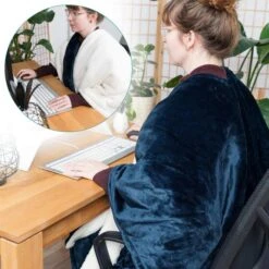 Navaris Heizdecke Poncho, Blau / Weiß, 3 Temperaturen, Abschaltautomatik, 180 X 130cm -Einrichtungsgeschäft 592fe57981c58790b8a8bea67032ec60872b146e heizdecke navaris poncho blau weiss