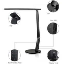 TaoTronics Schreibtischlampe TT-DL10 LED, Dimmbar, Schwarz, USB, Mit Standfuß -Einrichtungsgeschäft 5b940862dd55f6d2c4cc510e3d6fde77d2836d7b schreibtischlampe taotronics tt dl10 led